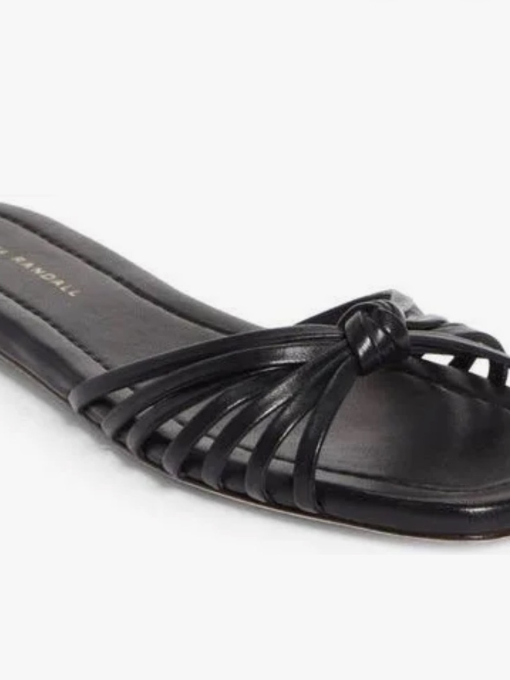 Loeffler Randal Izzie Knotted Slide Sandal. Black. 8.5